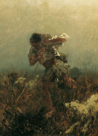 Boy pursued by dogs by August von Pettenkofen — hand-painted fantasy oil painting reproduction on canvas