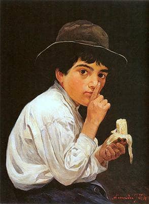 Boy with a banana by Jose Ferraz de Almeida Junior — hand-painted portrait oil painting reproduction on canvas