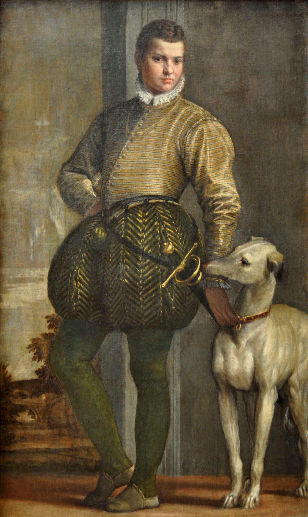 Boy with a Greyhound by Paolo Veronese — hand-painted animal oil painting reproduction on canvas