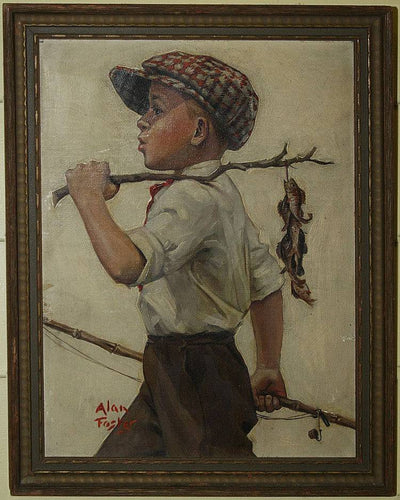 Boy with Perch by Alan Stephens Foster — oil painting reproduction