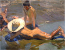 Boys on the Beach by Joaquín Sorolla — beach oil painting wall art, Impressionism