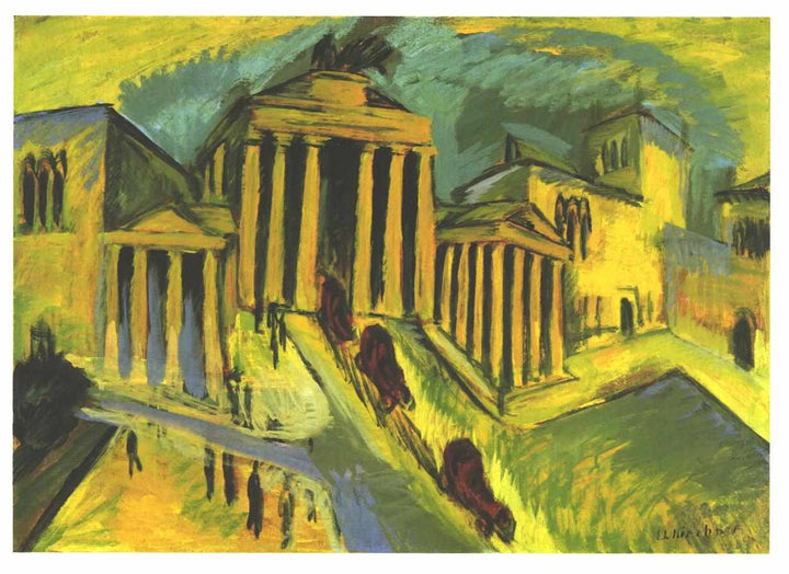 Brandenburg Gate in Berlin by Ernst Ludwig Kirchner — hand-painted abstract oil painting reproduction on canvas