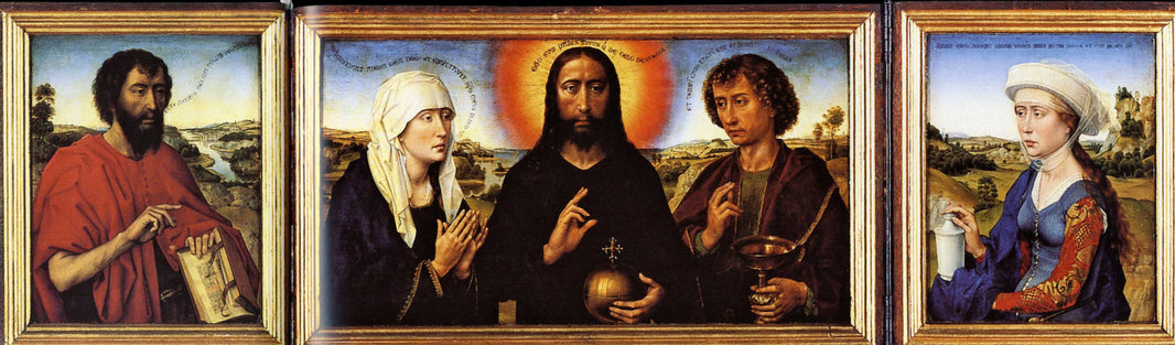Braque Family Triptych by Rogier van der Weyden, hand-painted cultural oil painting reproduction on canvas