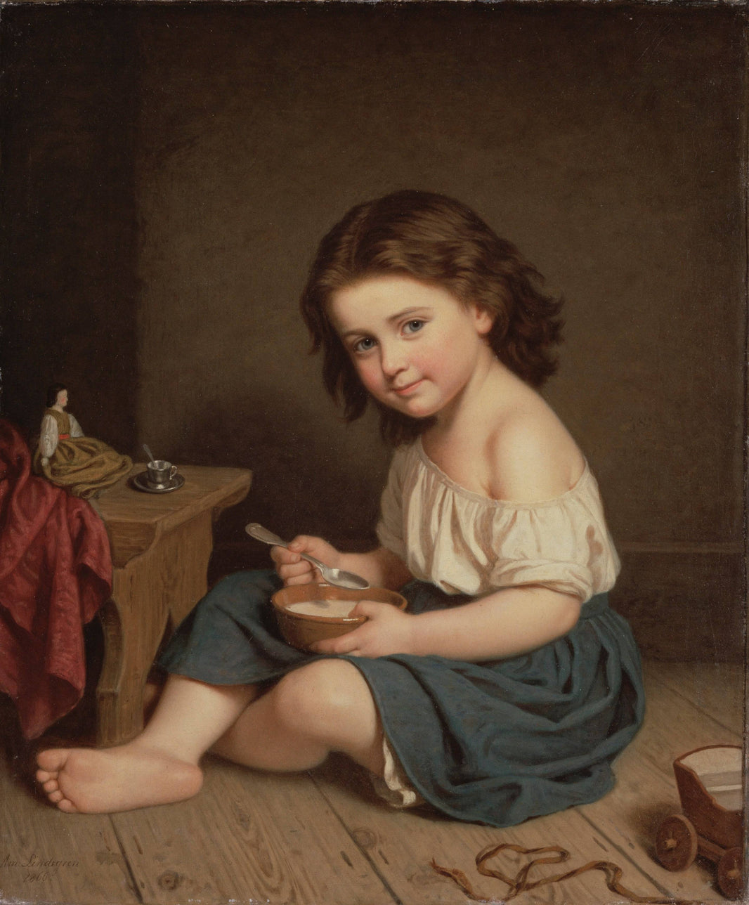 Breakfast by Amalia Lindegren — hand-painted portrait oil painting reproduction on canvas