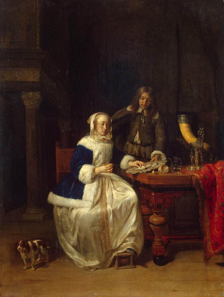 Breakfast by Gabriel Metsu — hand-painted portrait oil painting reproduction on canvas