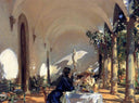 Breakfast in the Loggia by John Singer Sargent — male oil painting wall art, Impressionism