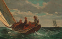 Breezing Up (A Fair Wind) by Winslow Homer — ships oil painting wall art, Realism
