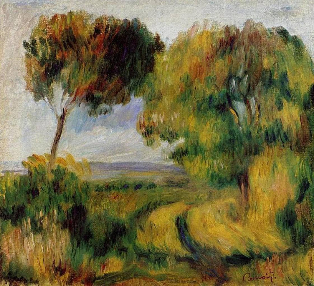 Breton Landscape Trees and Moor by Pierre-Auguste Renoir — hand-painted botanical oil painting reproduction on canvas