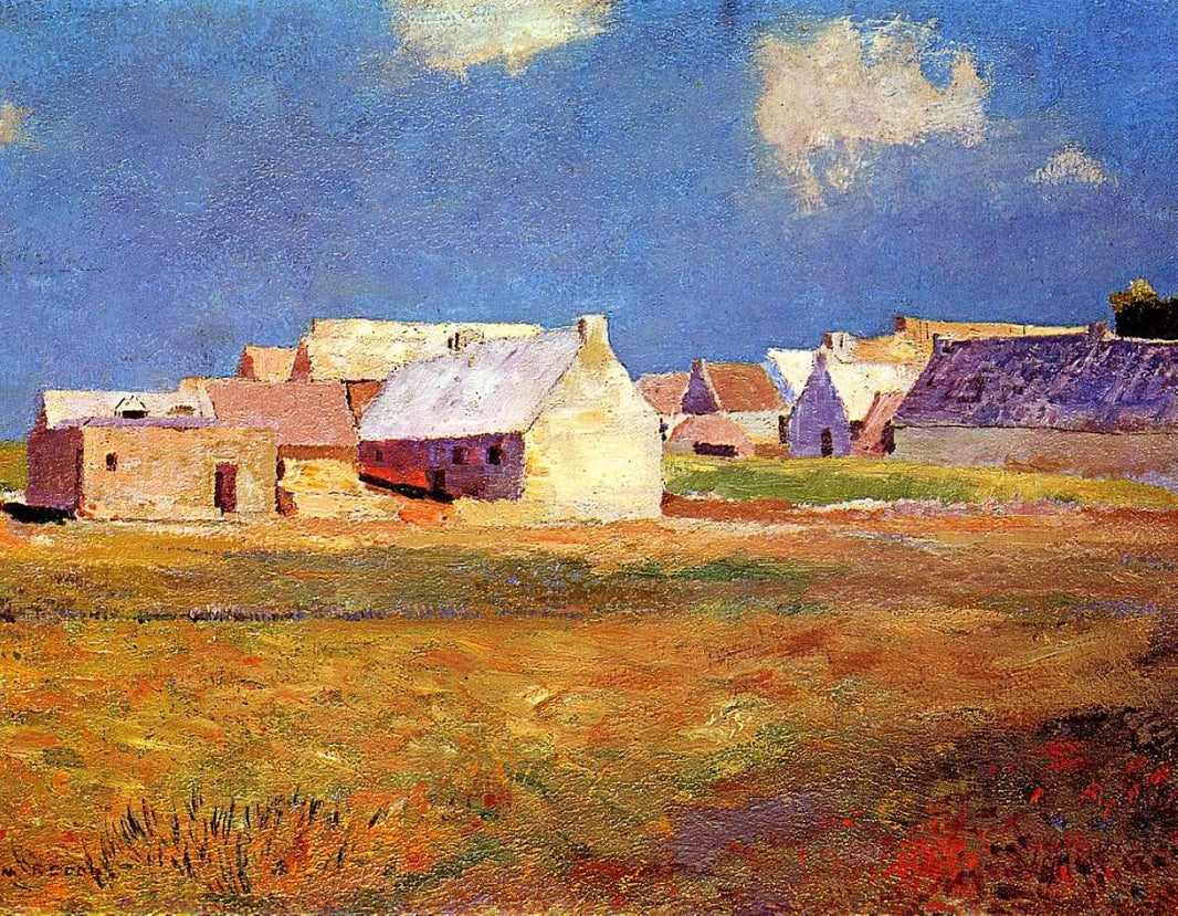 Breton Village by Odilon Redon — hand-painted landscape oil painting reproduction on canvas