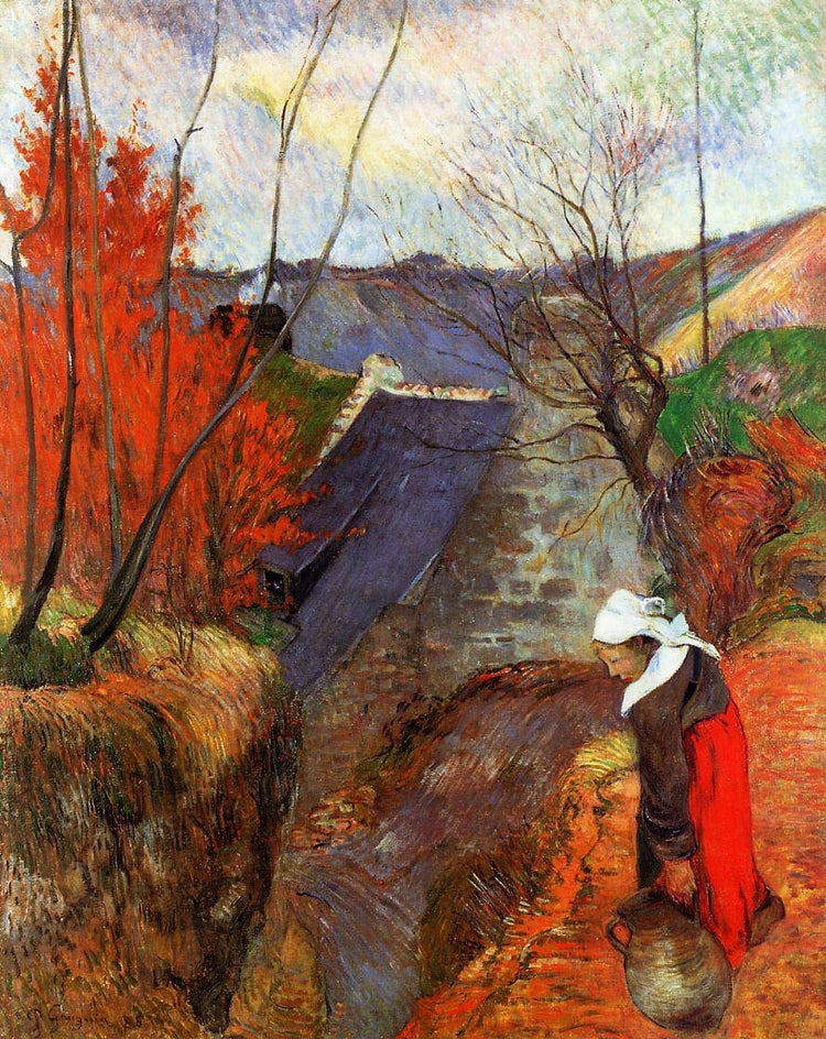 Breton Woman with a Pitcher - Paul Gauguin