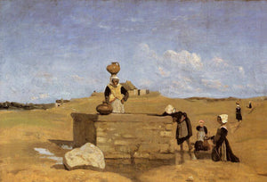 Breton Women at the Well near Batz - Camille Corot