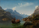 Bridal Procession on the Hardangerfjord by Hans Gude — hand-painted eco oil painting reproduction on canvas