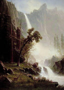 Bridal Veil Falls, Yosemite by Albert Bierstadt — hand-painted animal oil painting reproduction on canvas