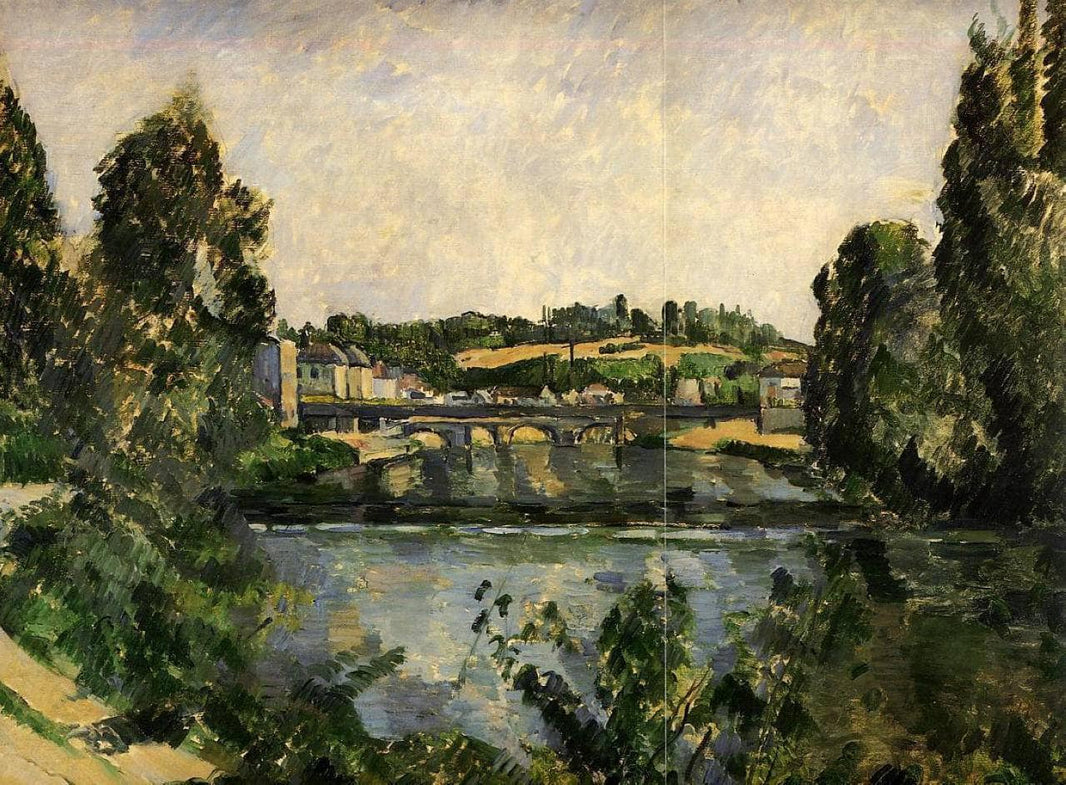 Bridge and Waterfall at Pontoise by Paul Cezanne — hand-painted botanical oil painting reproduction on canvas