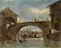 Bridge at Dolo by Francesco Guardi — hand-painted landscape oil painting reproduction on canvas