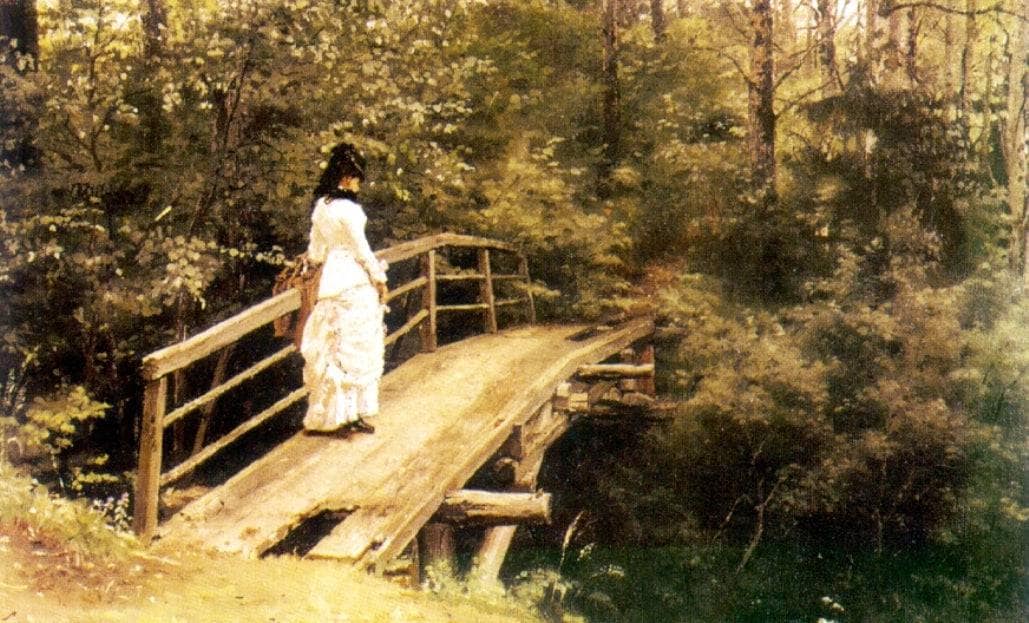 Bridge in Abramtsevo by Ilya Repin — hand-painted botanical oil painting reproduction on canvas