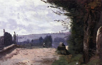 Bridge in the Coubron Valley by Camille Corot — hand-painted landscape oil painting reproduction on canvas