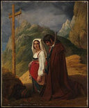 Brigand and his wife in prayer by Louis Léopold Robert — female oil painting wall art, Romanticism