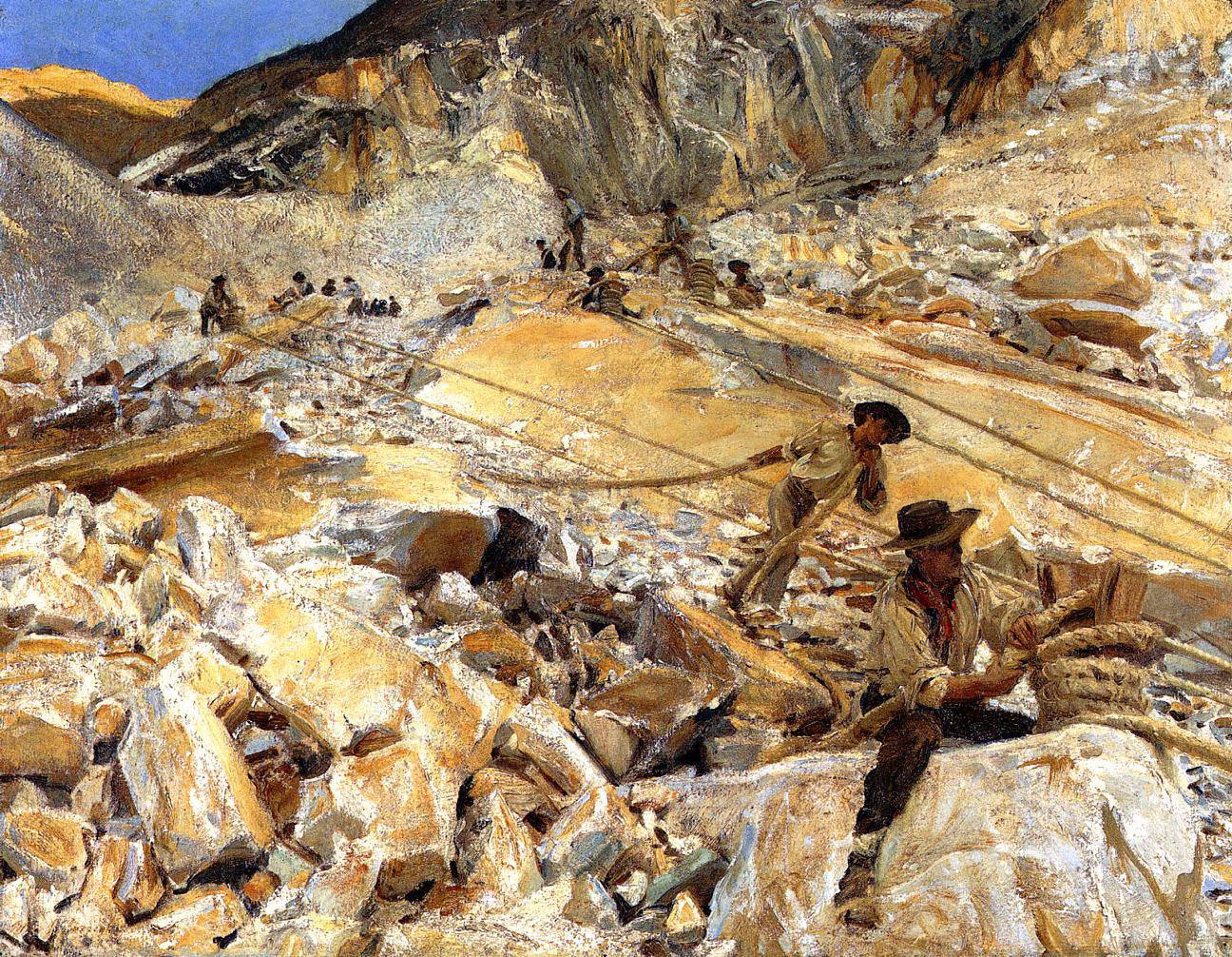 Bringing Down Marble from the Quarries in Carrara - John Singer Sargent