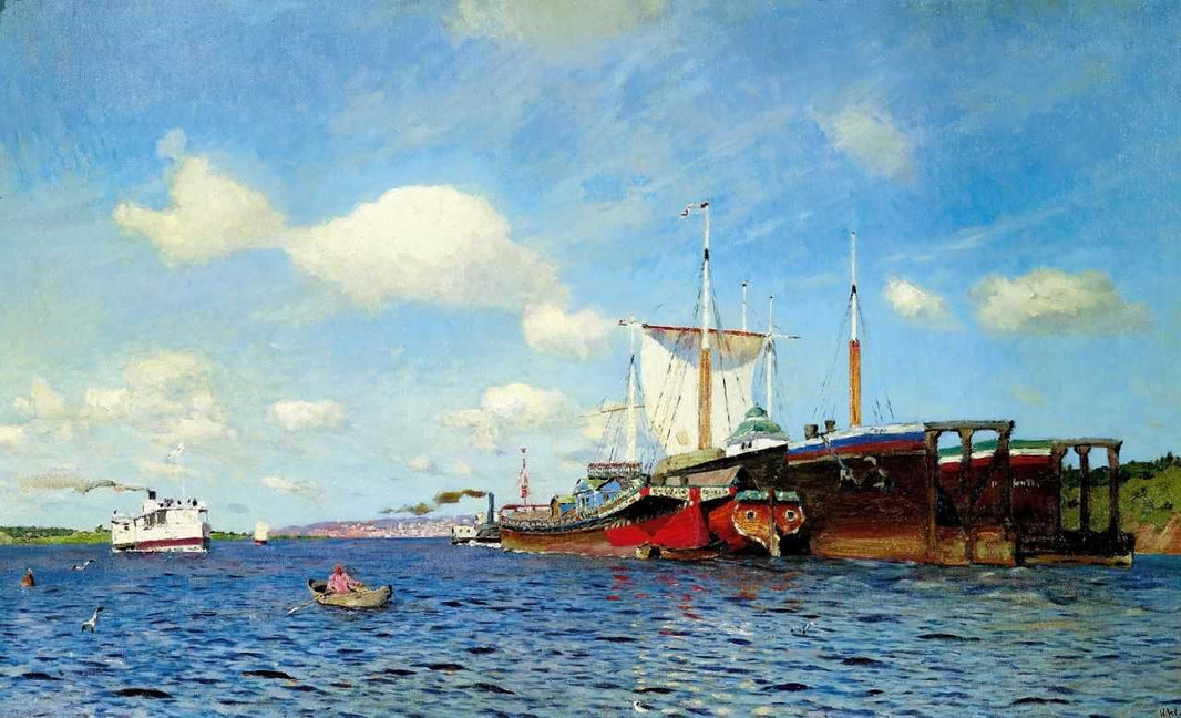 Brisk wind, Volga by Isaac Levitan — hand-painted nautical oil painting reproduction on canvas