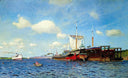 Brisk wind, Volga by Isaac Levitan — ships oil painting wall art, Realism