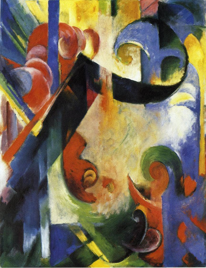 Broken Forms by Franz Marc — hand-painted abstract oil painting reproduction on canvas