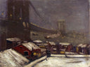Brooklyn Bridge by George Luks — hand-painted landscape oil painting reproduction on canvas