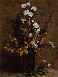 Broom and Other Spring Flowers in a Vase by Henri Fantin-Latour — hand-painted botanical oil painting reproduction on canvas