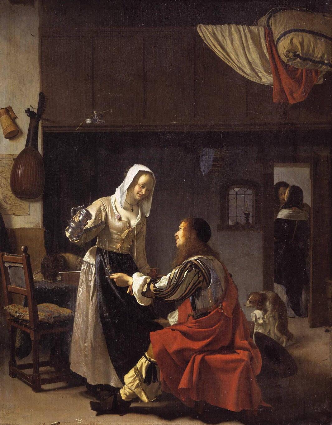 Brothel Scene by Frans van Mieris the Elder — hand-painted animal oil painting reproduction on canvas