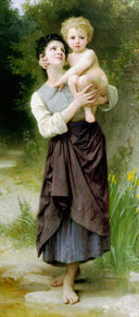 Brother and Sister by William-Adolphe Bouguereau — vintage oil painting wall art, Academicism