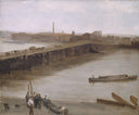 Brown and Silver: Old Battersea Bridge by James McNeill Whistler — hand-painted landscape oil painting reproduction on canvas