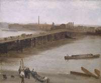 Brown and Silver: Old Battersea Bridge by James McNeill Whistler — hand-painted landscape oil painting reproduction on canvas