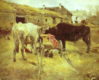 Bullocks by Valentin Serov — hand-painted animal oil painting reproduction on canvas