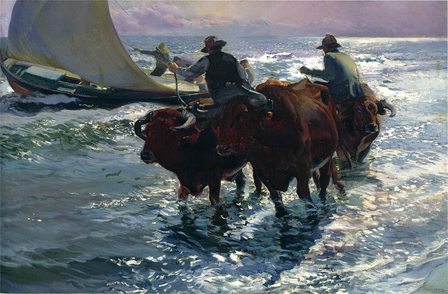 Bulls in the Sea - Joaquín Sorolla