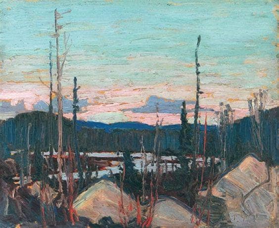 Burnt Area with Ragged Rocks by Tom Thomson — hand-painted landscape oil painting reproduction on canvas