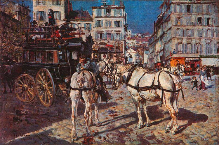 Omnibus in Place Pigalle in Paris - Giovanni Boldini