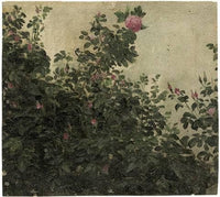 Bush roses by Karl Gussow — hand-painted botanical oil painting reproduction on canvas