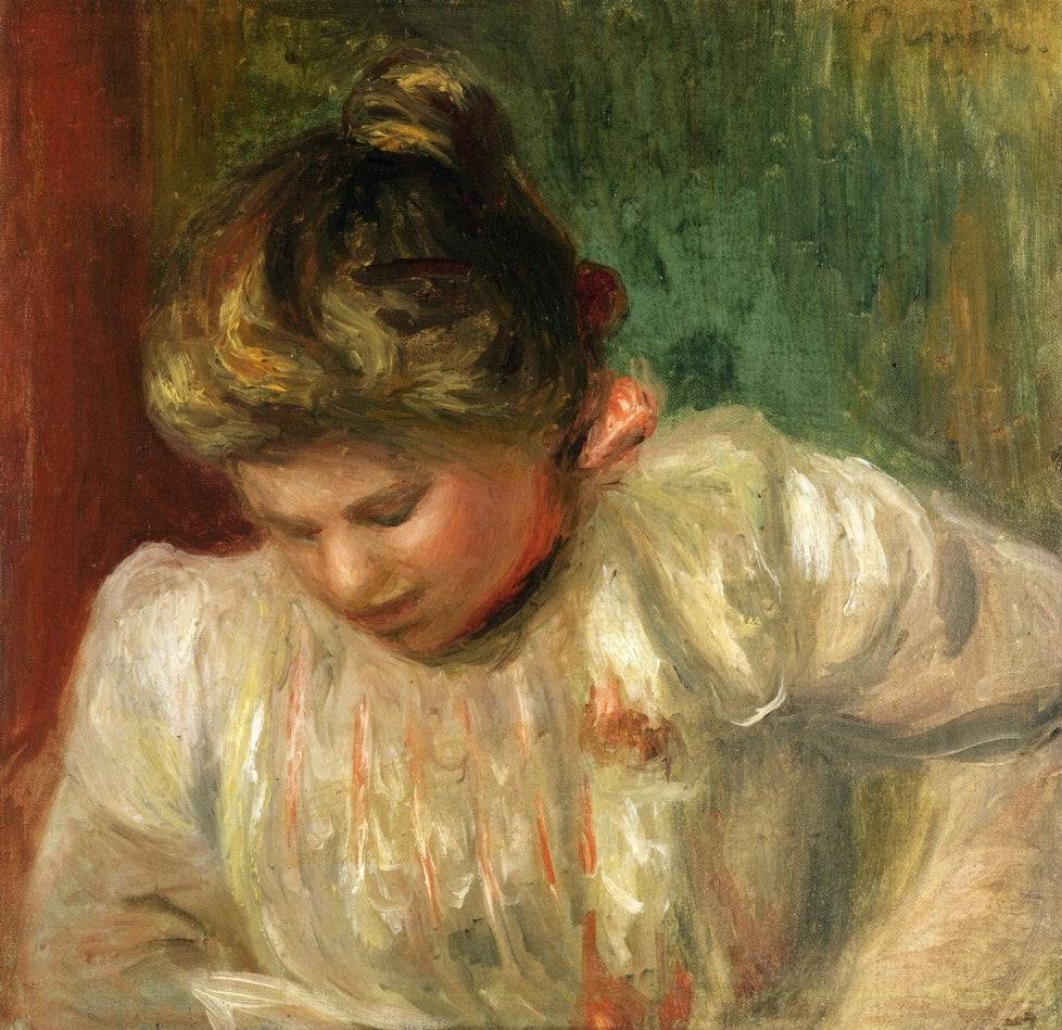 Bust of a Girl by Pierre-Auguste Renoir — hand-painted portrait oil painting reproduction on canvas