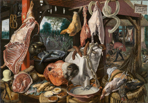 Butcher's Stall with the Flight into Egypt - Pieter Aertsen