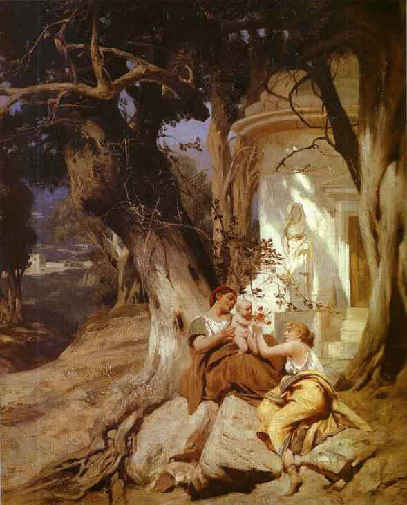 By a Temple (Idyll) - Henryk Siemiradzki