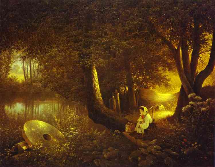 By an Old Mill by Maxim Vorobiev — hand-painted botanical oil painting reproduction on canvas