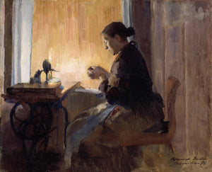 By Lamp Light - Harriet Backer