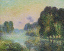 By the Eure River   Fog Effect by Gustave Loiseau — seascapes oil painting wall art, Post Impressionism