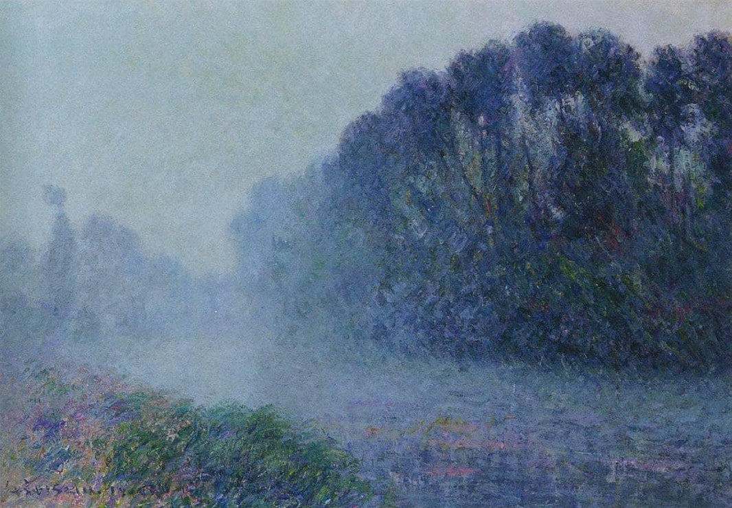 By the Eure River   Mist Effect by Gustave Loiseau — hand-painted botanical oil painting reproduction on canvas