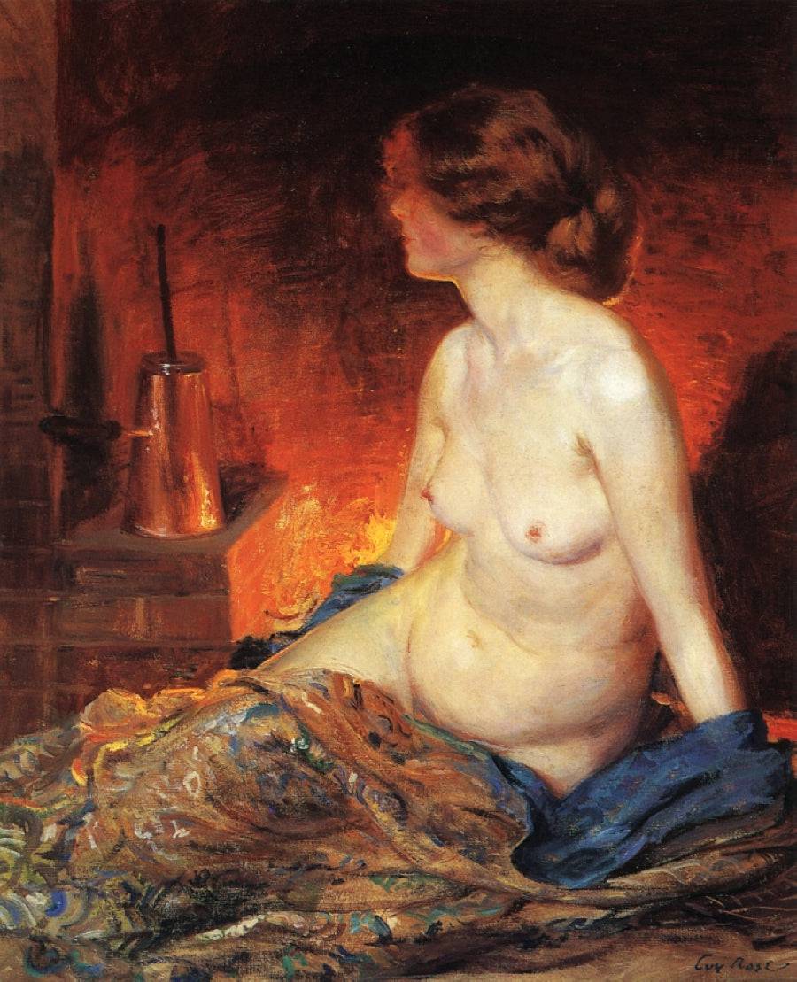 By the Fireside - Guy Rose