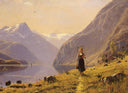 By the Fjord by Hans Dahl — river oil painting wall art, Romanticism