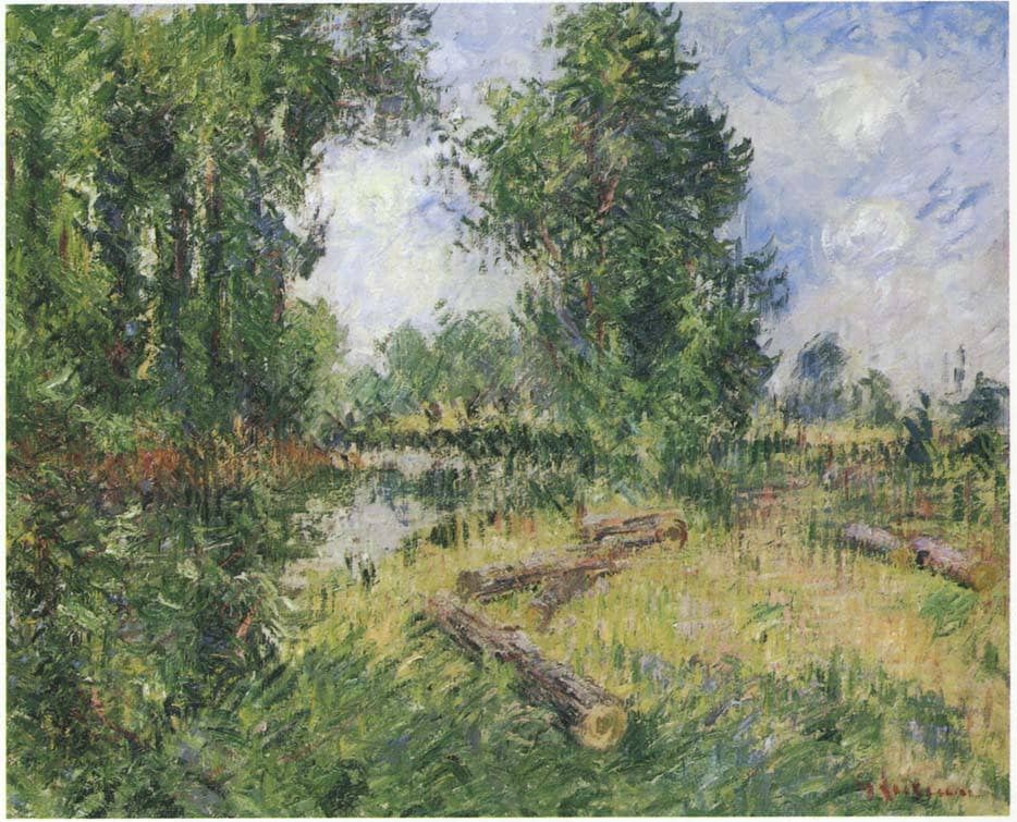 By the Orne River near Caen by Gustave Loiseau — hand-painted botanical oil painting reproduction on canvas