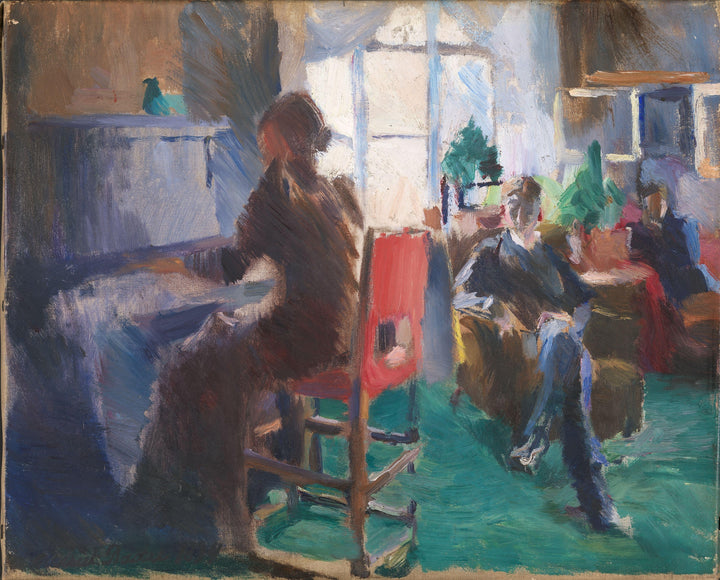 By the Piano by Harriet Backer — hand-painted portrait oil painting reproduction on canvas