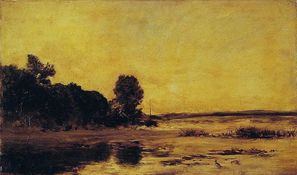 By the sea by Charles-Francois Daubigny — hand-painted landscape oil painting reproduction on canvas