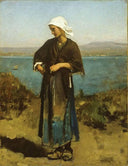 By the seaside by Jules Breton — male oil painting wall art, Realism